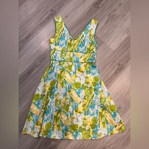 Amanda Smith Floral Sleeveless‎ Dress - Yellow and Blue